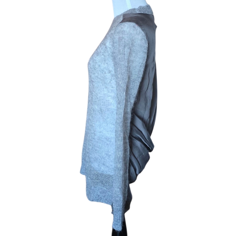 Theory Josetta Picturesque Mohair Merino Wool Silk Grey Crew Sweater Size Small - Picture 4 of 8